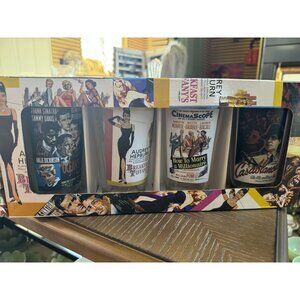 Set Of 4 Rare Movie-Themed Pub Glasses In Original Box Featuring Iconic Films: O